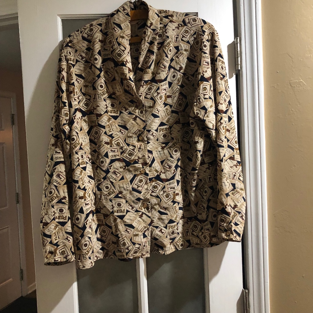 Pendleton Blouse Sophisticates Womens Sz 14 Multicolor Patchwork Shirt Career